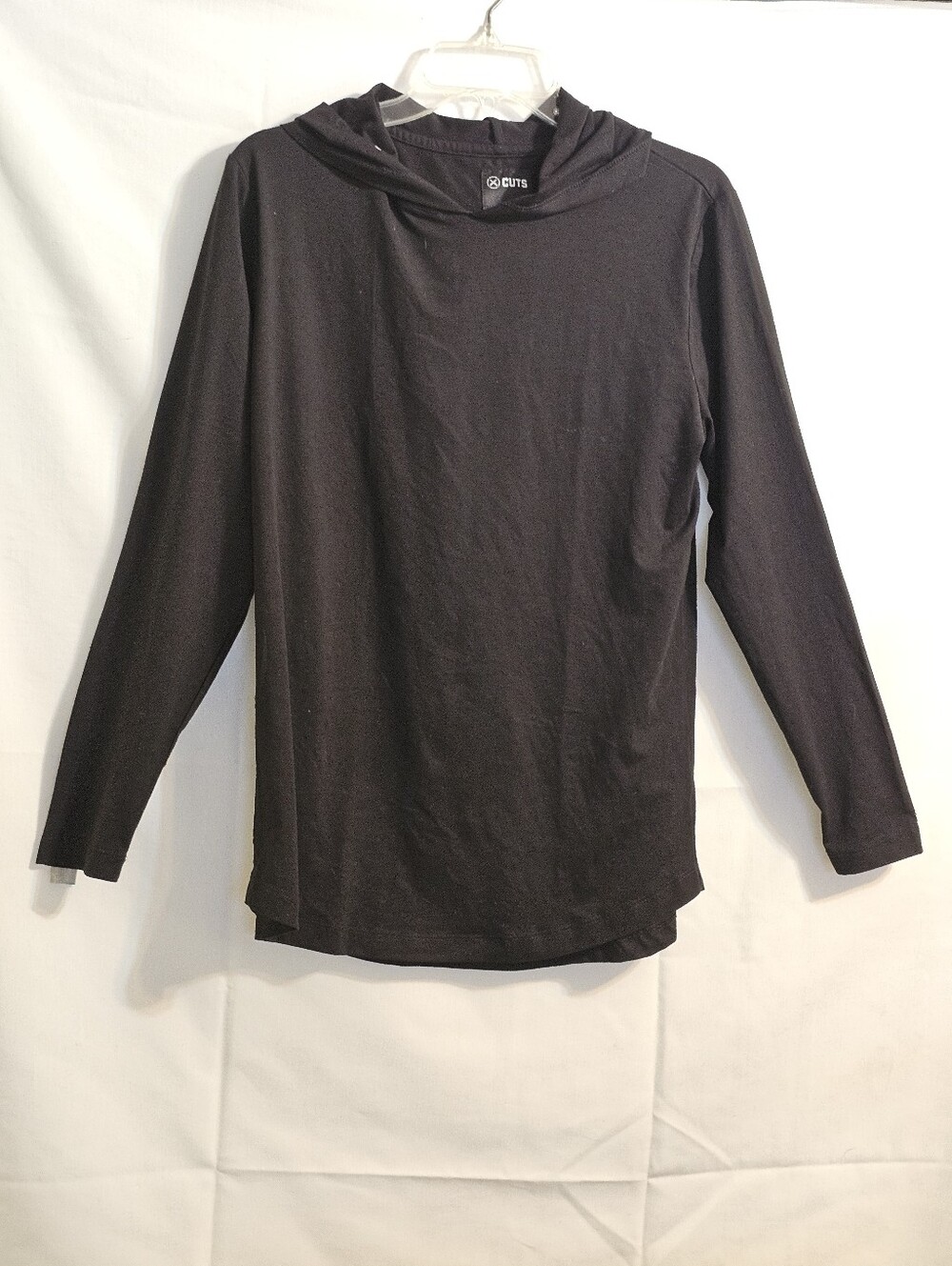 Cuts Mens Pyca Pro Hoodie Elongated Curved Hem Size Small Black - Picture 3 of 8